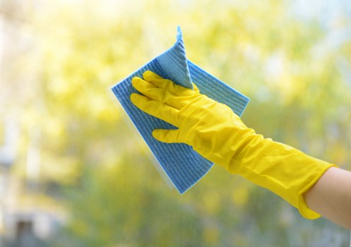 Cleaning team in Hackney using safety procedures during a professional service