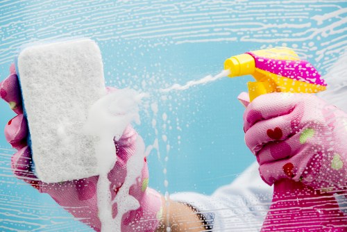 Commercial cleaners preparing a Hackney property