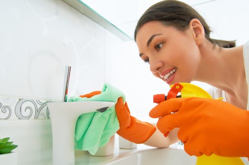 Protective PPE used by a Hackney cleaner during a cleaning task
