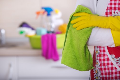 Cleaner completing a scheduled property clean
