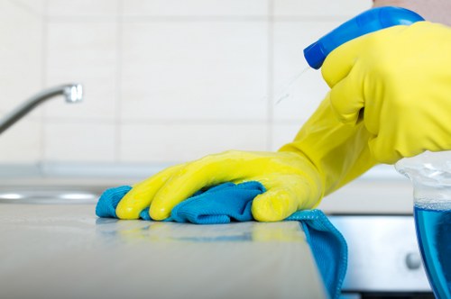 Local cleaner in Hackney maintaining a commercial workspace